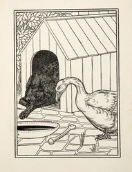 動物の百話、パブからの犬とガチョウ。 1924