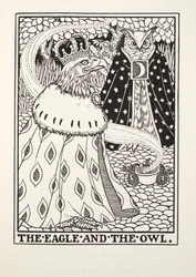 イーグルとフクロウ、フォンテーヌ寓話、パブから。 1905