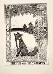 キツネとブドウ、イソップの百寓話、pub.1903