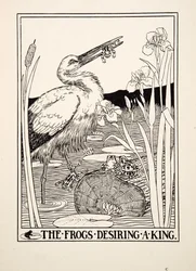 Aesopの百寓話からの王を望んでいるカエル、pub.1903