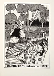 フォンテーヌ寓話、パブからの豚、山羊と羊。 1905