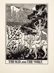 子供と狼、イソップの百寓話、pub.1903