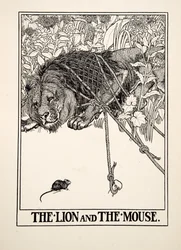 ライオンとネズミ、イソップの百寓話、pub.1903