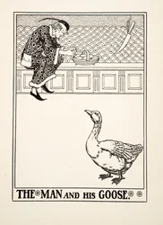 イソップ寓話集』より「男とガチョウ」（1903年刊）（彫刻