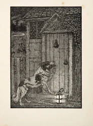 ニューファンドランド犬、動物の百逸話、パブから。 1924