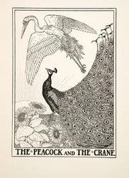 ピーコックとツル、イソップの百寓話、pub.1903から