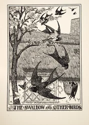 ツバメと他の鳥、イソップの百寓話、pub.1903