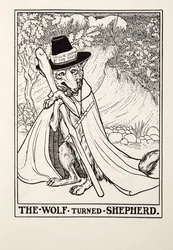 ウルフ・ターンド・シェパード、フォンテーヌ寓話、パブ。 1905