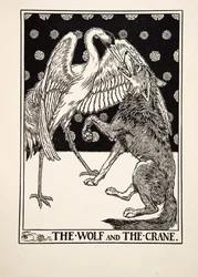 狼と鶴、イソップの百寓話、pub.1903
