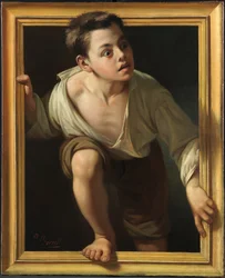 批判の回避 (批判の回避) - ボレル・デル・カソ、ペレ (1835-1910) - キャンバスに油彩 - 1874年のだまし絵 - Banco de Espana