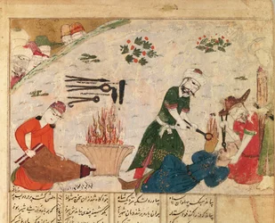 Ms Supp Pers 493 fol.363v Abul-Qasim Manur Firdawsi（c.934-c.1020）によるShahnama（Book of Kings）からのHaftvadsガードの1人の拷問