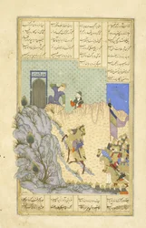 ペルシア語239 fol.d 119b遠方の射撃Zar？sp、Shahnama（Book of Kings）のイラスト、Abul-Qasim Mansur Firdawsi（c.934-c.1020）、1444