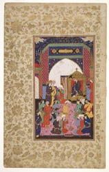 国王の前の囚人 1650年頃 （不透明水彩、金、紙）