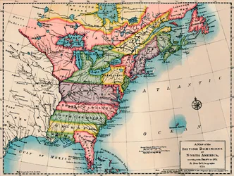 「北アメリカの英国自治領の地図」、1772 年、1904 年