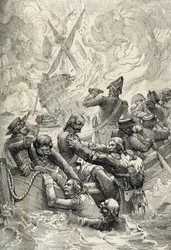 Expedição do Egito: A Destruição do Oriente na Batalha do Nilo (Batalha de Aboukir) em agosto de 1798 (Batalha da baía de aboukir: a Destruição de L
