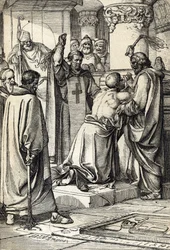 イングランド王ヘンリー 2 世 (1133-1189) は、大司教の墓でのトマス ベケットの既婚懺悔に関与している
