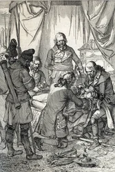 Insurreição de Kosciuszko: corações poloneses Tadeusz Kosciuszko (1746-1817) ferido na Batalha de Maciejowice contra os russos