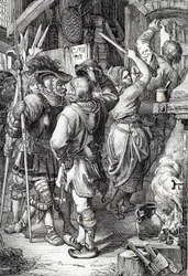 The Escape of Gustave I Vasa (or Gustav Vasa) (1496-1560) (future king of Sweden) disguise as a peasant to escape from Denmark   1440174   ja       japanese Successfully Translated  Original: Memorial to Fysh Deburgh from Drayton Church Translat: Memorial 