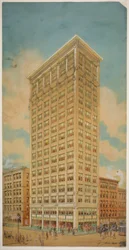プレーリー スクールの摩天楼、イリノイ州シカゴ、パースペクティブ、1910 年。