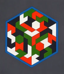 Hexiamonds、2008（キャンバスボード上のアクリル）