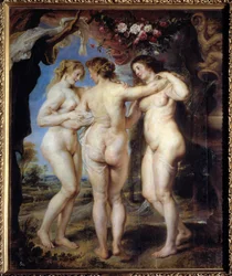 3つの恵みのすべてピエール・ポール（Pierre-Paul）・ルーベンス（またはPeter PaulまたはPetrus Paulus）（1577-1640）の絵画
