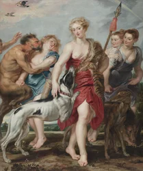 ダイアナと狩りのために出発する彼女のニンフ、c.1615