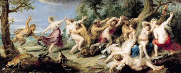 ファウヌスたちに驚かされるディアナとニンフたち、1638-40年