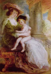 エレーヌ・フールメント（1614-73）と息子のフラン（パネルに油彩）