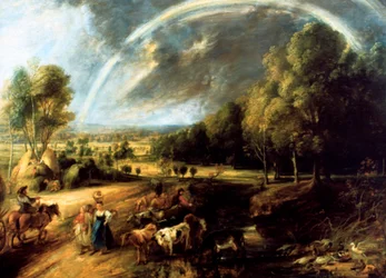 虹のある風景、c1630
