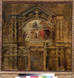 スペインの幼児イザベラ (1566-1633) の神格化 (幼児イザベラの神格化)。 Peter Paul (Pierre-Paul) Rubens (または Peter Paul または Petrus Paulus) (1577-1640) による絵画。 木に油彩、69 x 70 cm