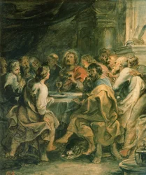 最後の晩餐、c.1630-31（パネルに油彩）