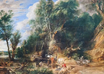 The Watering Place、c.1615-22（オークに油彩）