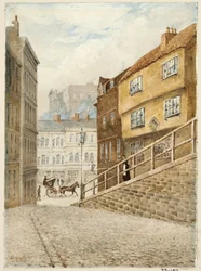 Akenside Hill (ボード上の紙に鉛筆と水彩)