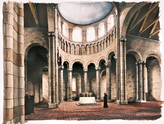 バトル修道院教会の内部、サセックス、12 世紀 c1980-c2008