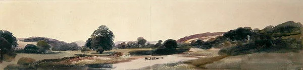 A River Valley (水彩・紙)