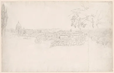 サン ピエトロ大聖堂からサン アンジェロ城までのローマのファンタジー パノラマ