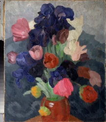 花束 - Pyotr (Piotr, Petr) Savvich Utkin (Utkin) (1877-1934) 作、キャンバスに油彩