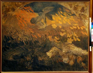 "La nuit" (夜) Peinture de Pyotr Savvich Utkin (1877-1934) カンバスにテンペラ 1904 Dim 103x124 cm プライベート・コレクション