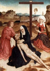 死んだキリストの嘆き、1444年頃（パネルに油彩）