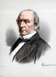 ウィリアム・エワート・グラッドストーン、イギリス自由党の政治家で首相、c1890。