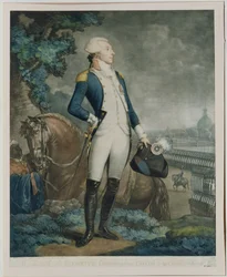 国民衛兵隊司令官ラファイエット侯爵（1757-1834）の肖像、1790年