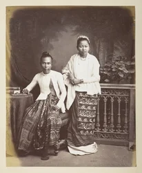 ビルマの男性と妻の肖像、写真家: Klier、Philip Adolphe Gladstone コレクション