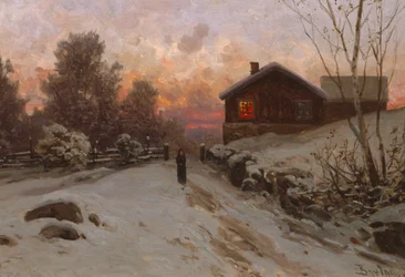 家のある冬景色