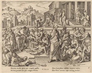 影で病人を癒す聖ペテロ