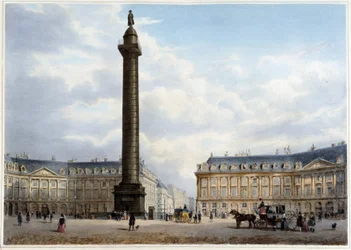 ヴァンドーム広場の柱-ジャコテとブノワが設計した「パリとその周辺のプロムナード」の中で、1840年頃