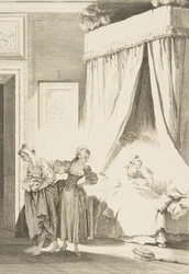 La Gageure des trois Commeres: La Servante, from Tales and short stories in verse ..., 1795 年に出版.