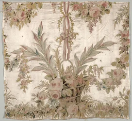 Coverlet Fragment、c。 1760-1770。