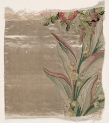 Coverlet Fragment、c。 1760-1770。