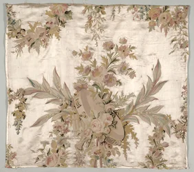 Coverlet Fragment、c。 1760-1770。