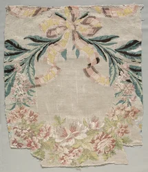 シルクの断片、Le panier fleuri と呼ばれるパネルの一部、1770 年。